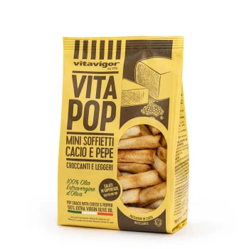 VitavigorVITAPOP Soffietti Cacio&Pepe 120g. Salati in superficie.