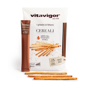 VitavigorGrissini CEREALI 
Rustici con 6 cereali. 350g.